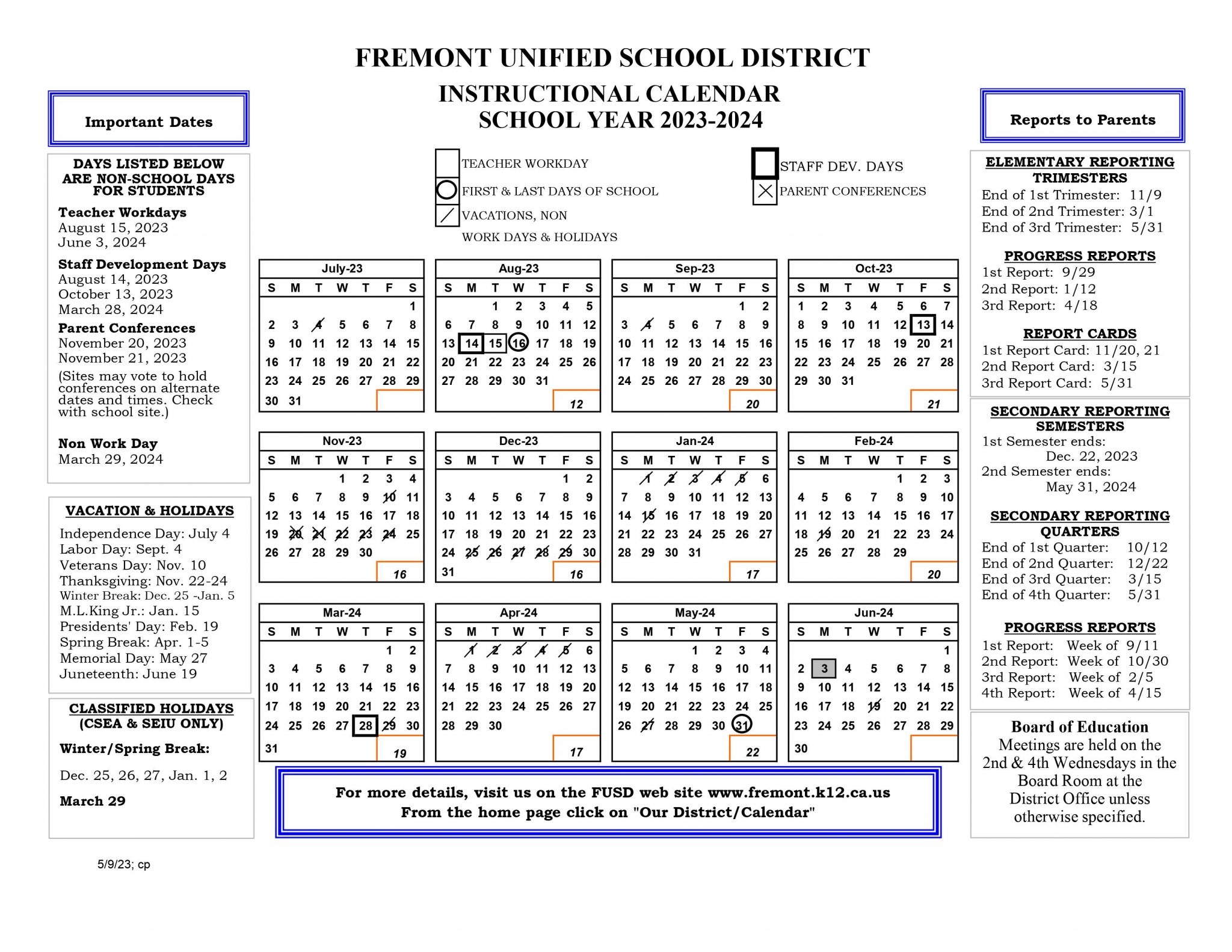 FUSD Calendar COIL Charter School